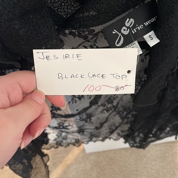 NWT Jes Irie Wear black lace top - Picture 6 of 6